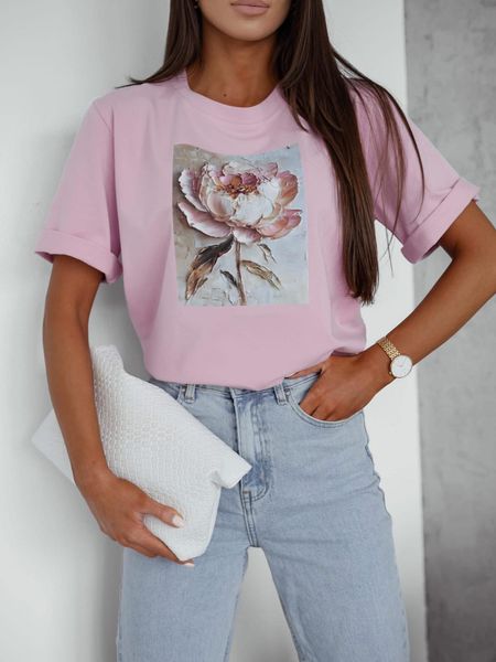 T-shirt Flower BOCCA Pudrowy Róż