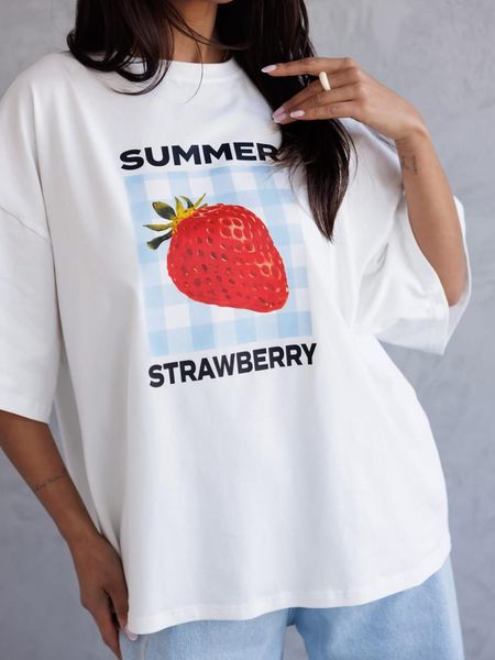 Bluzka Summer Strawberry Me Gusta Biała