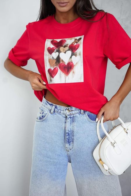 Bluzka T-shirt Hearts BOCCA Czerwona 