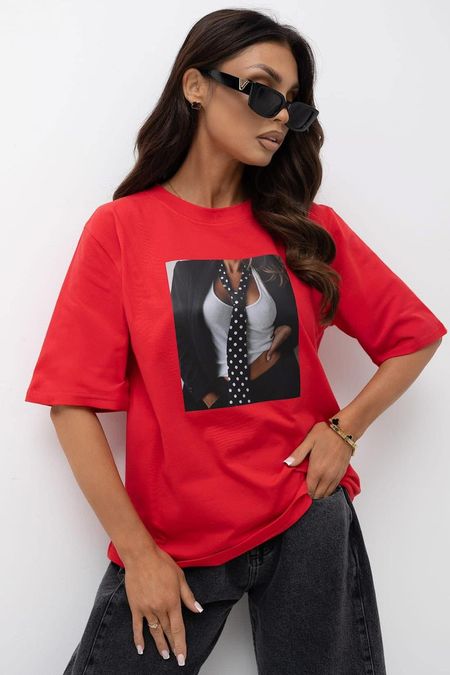 T-shirt Bluzka BOCCA Krawat Czerwony