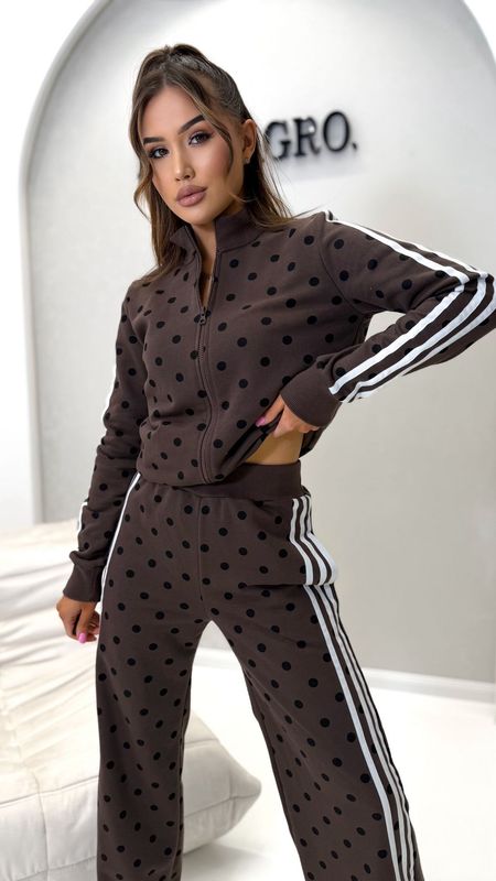 🖤 Dres w Grochy MILLAGRO Czekolada🖤