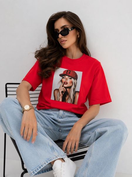 T-shirt BOCCA Bejsbolówka Czerwona 