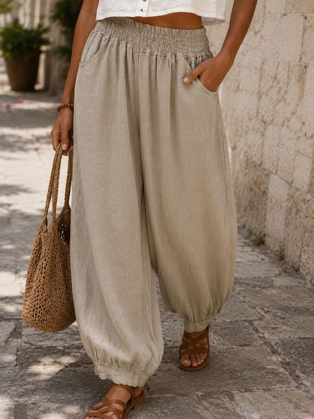 Lniane spodnie Summer Breeze Wiya Safari