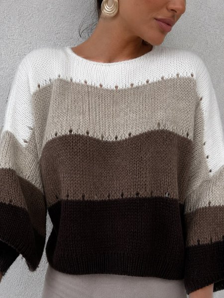 Sweter BY Me Beż z Czekoladą 