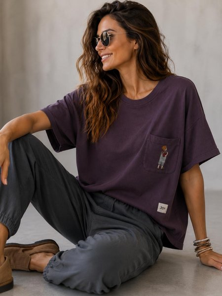Śliwka Bluzka T-shirt JOY 