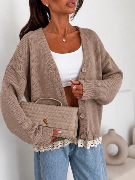  Sweter Bocca z Koronką Cappuccino