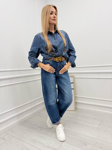 Jeansy Urban Banana Fit UiUj Granatowe