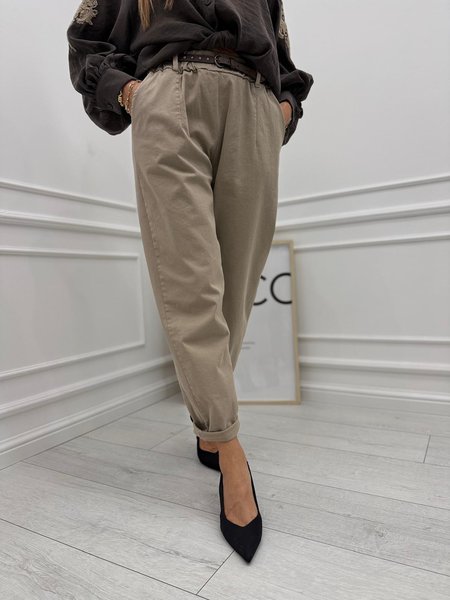 Spodnie Beige Comfort z Paskiem 🤎