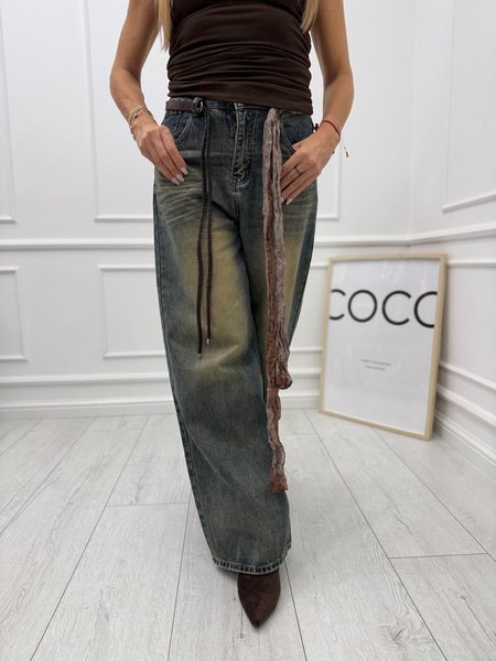 Jeansy Golden Vintage z paskiem 🤎