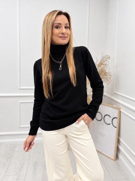 Sweter Golf LEMONADA Wiskozowy Klasyk Czarny