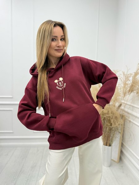 Bluza z Kapturem Mickey Bordowa