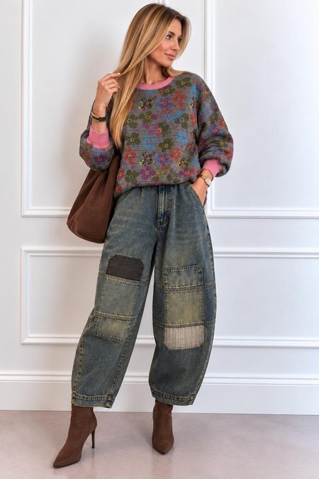 Bluza JOY Jesień Flowers Kolor Szary