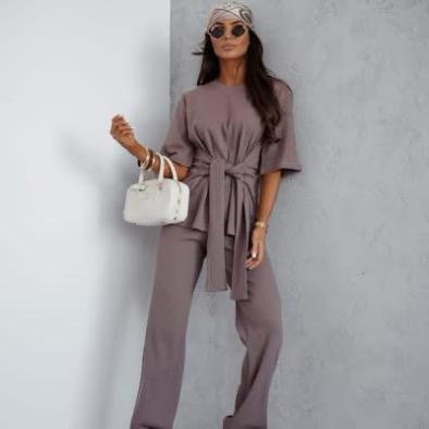 Cappuccino Elegancki Komplet Dresowy Bocca 