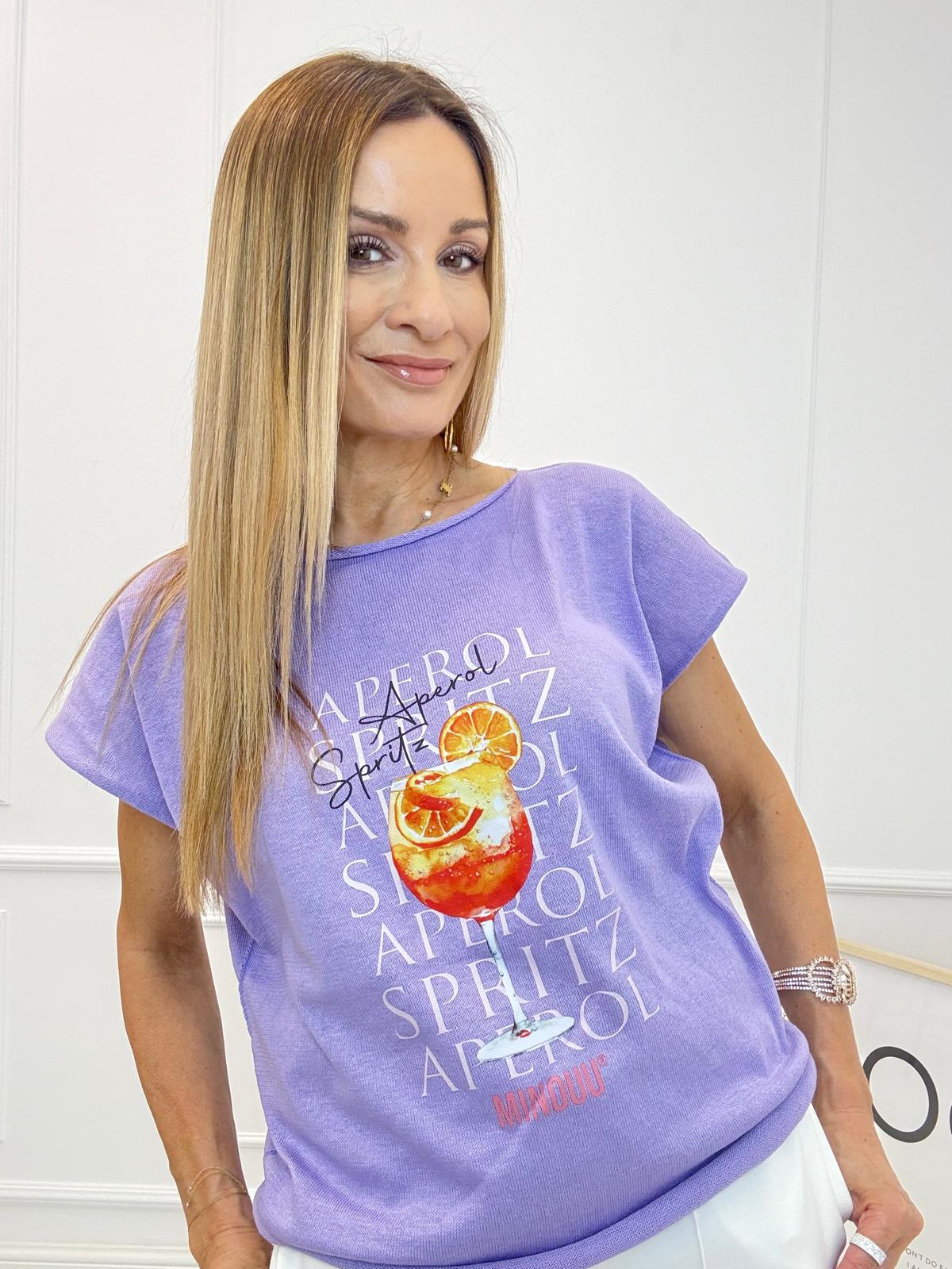 Fioletowa Bluzka Minouu Aplikacja Aperol