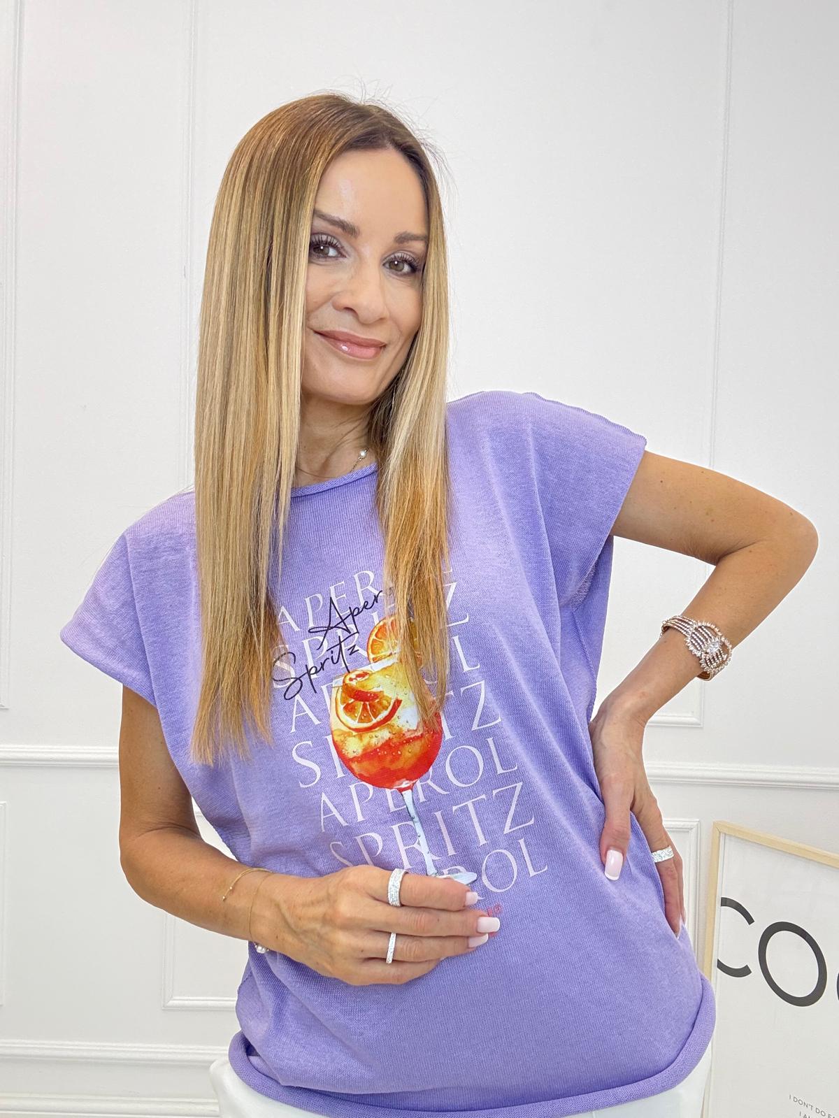Fioletowa Bluzka Minouu Aplikacja Aperol