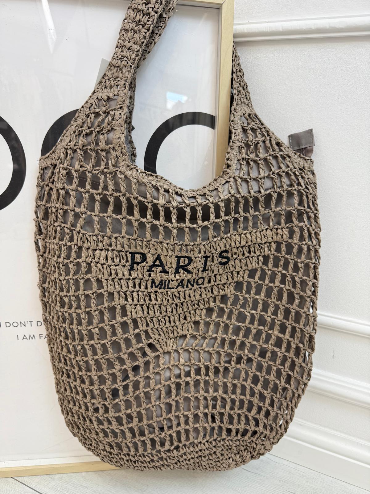 Duża Pleciona Torba Paris Milano