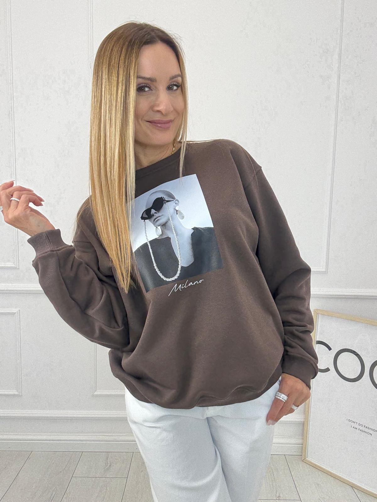 Bluza Dziewczyna z Perłami z Nooda Czekolada