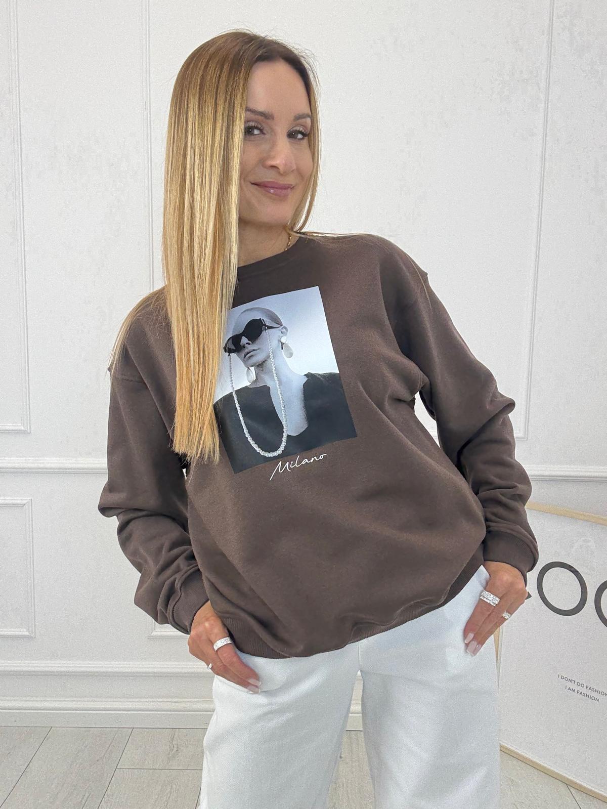 Bluza Dziewczyna z Perłami z Nooda Czekolada