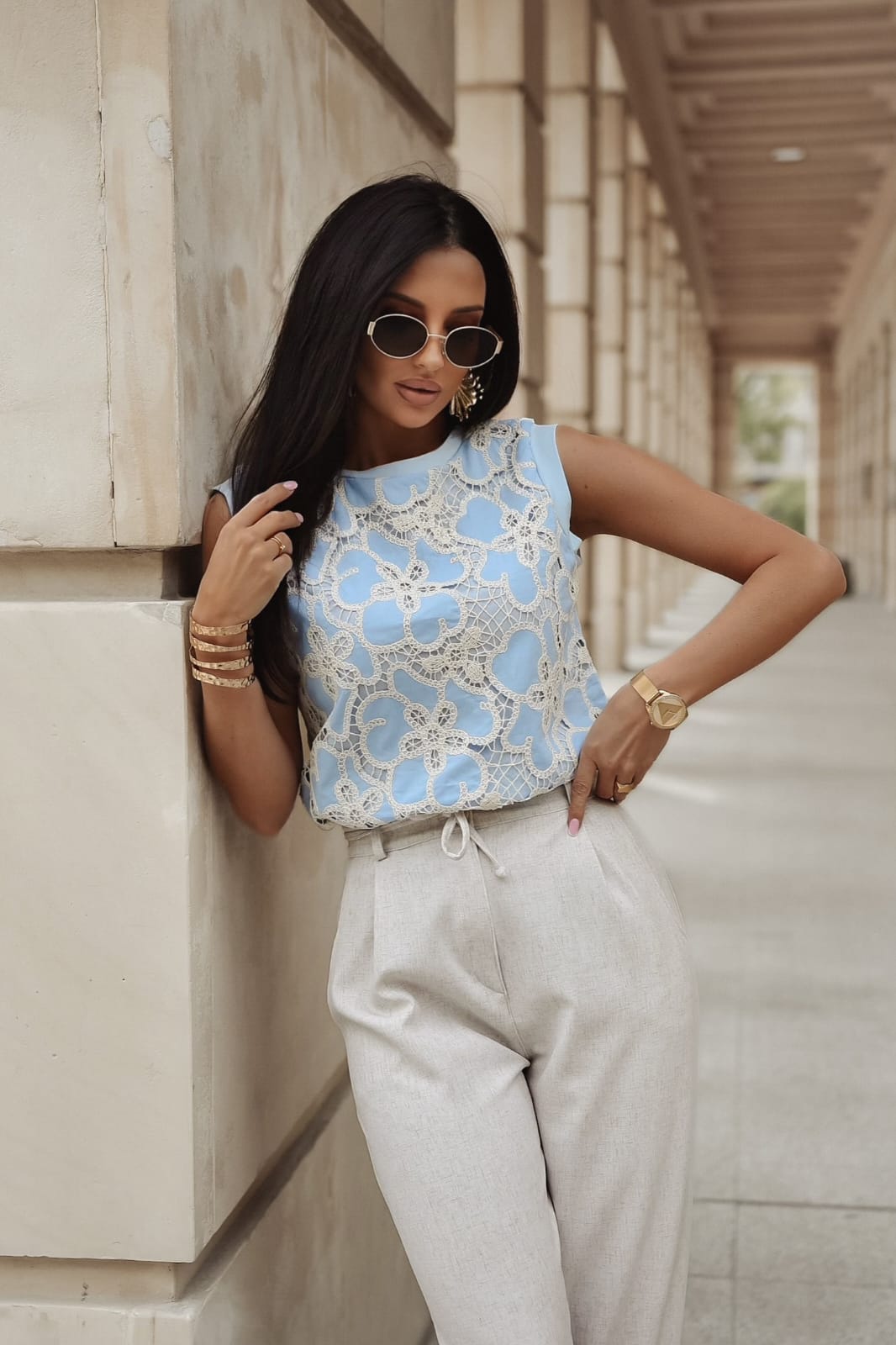 Niebieska Bluzka Top Xana