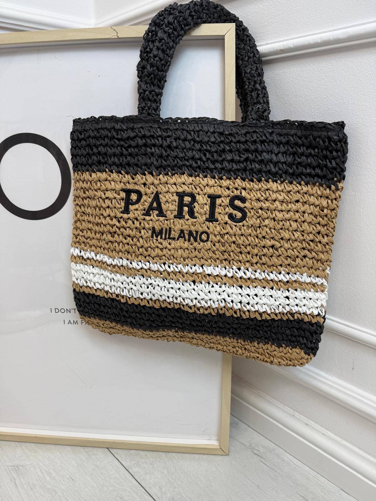 Duża Pleciona Torba Paris Milano