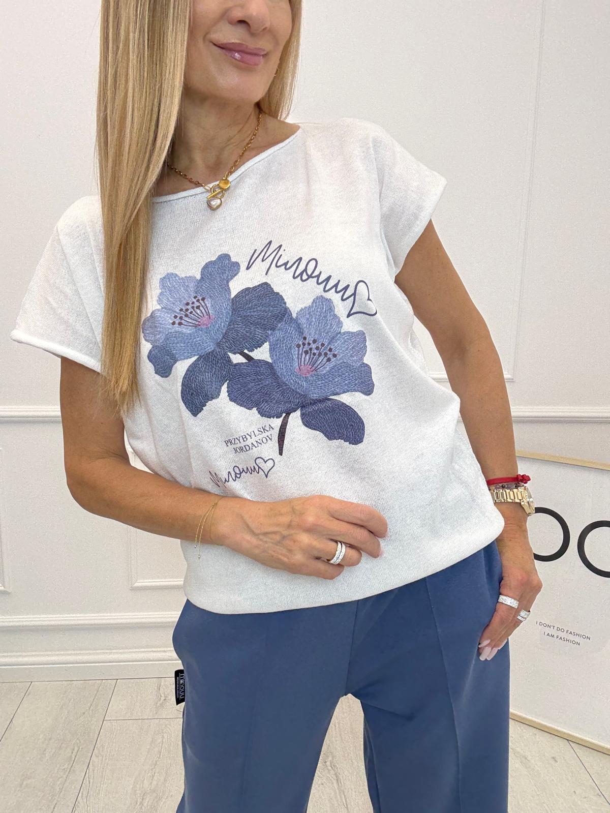 Kokos Bluzka Flora Minouu Niebieski Kwiat