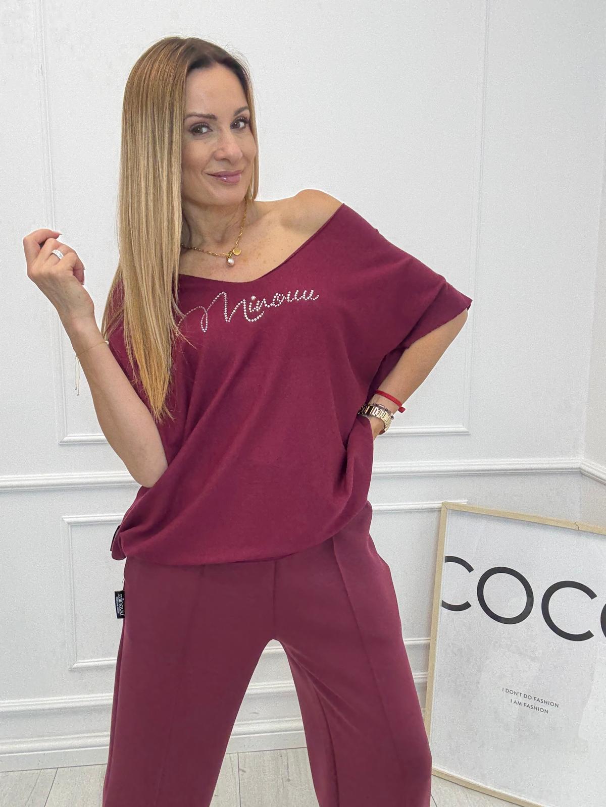 Wino Bluzka Sweter z Logo Minouu 