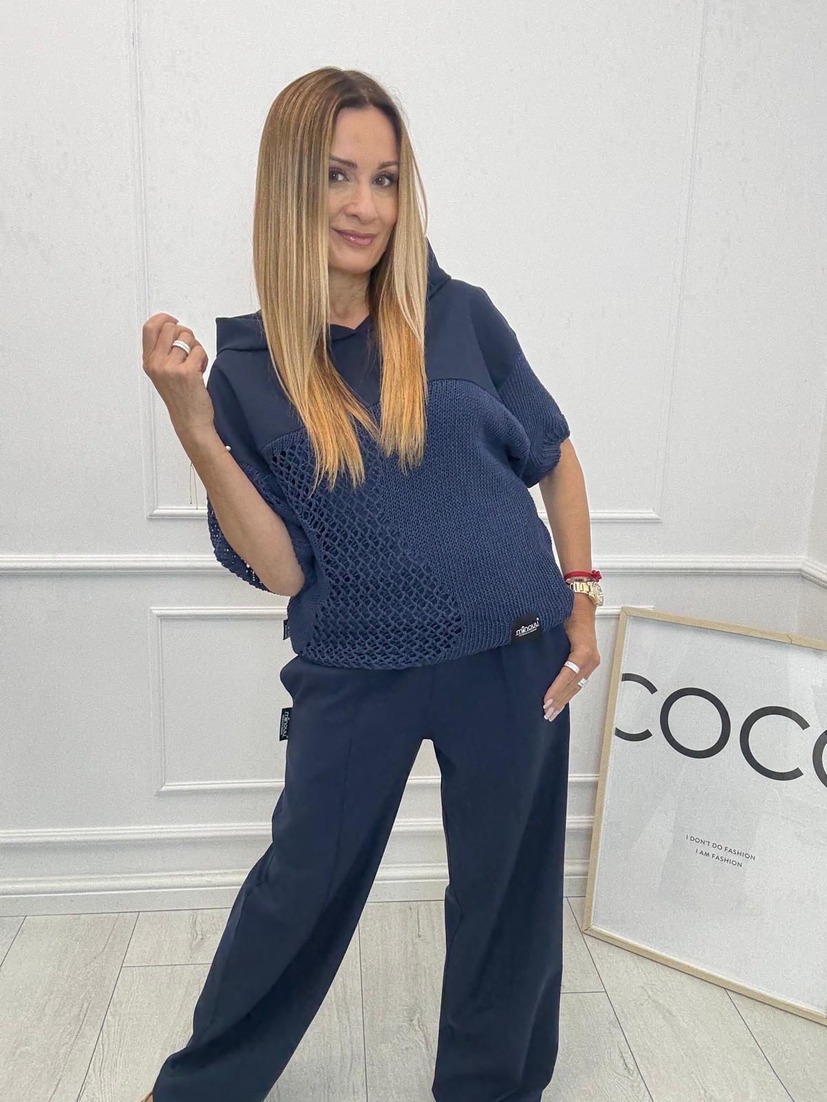 Bluza Lniana Minouu Granatowa