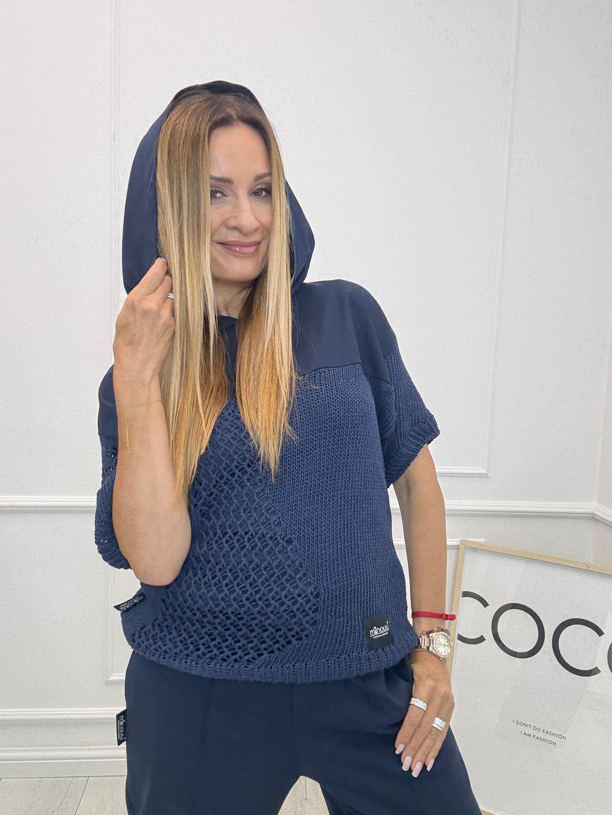 Bluza Lniana Minouu Granatowa