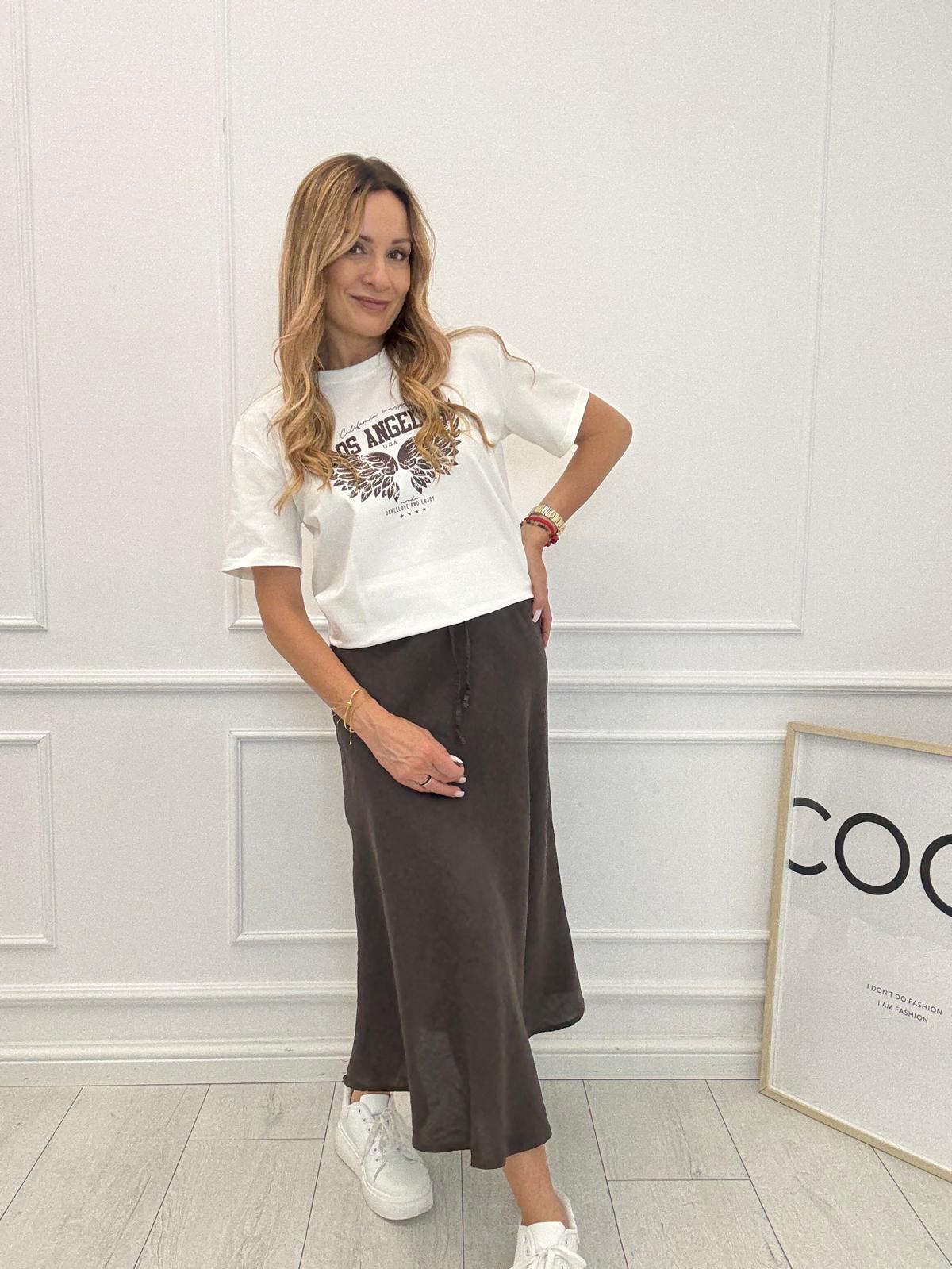 Biała Bluzka T-shirt Nooda Los Angeles