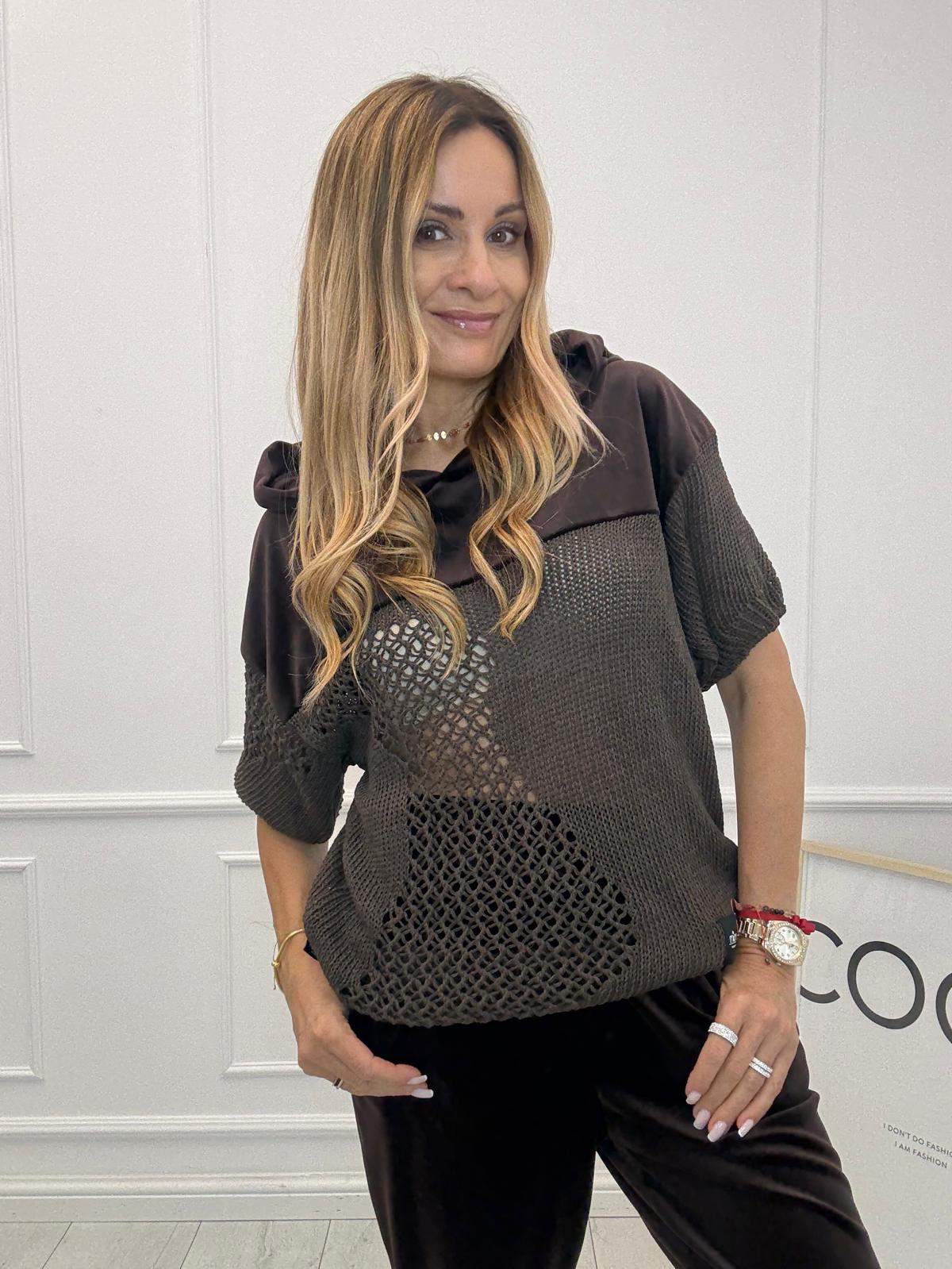 Bluza Len & Welur Minouu Czekolada