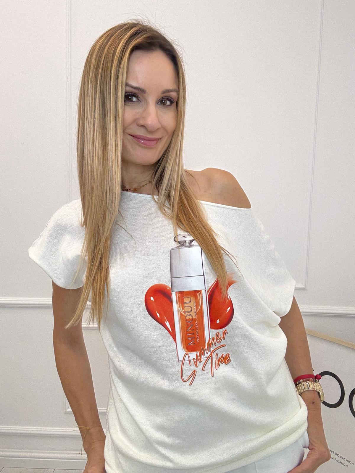 Bluzka Flora Minouu Szminka Kokos