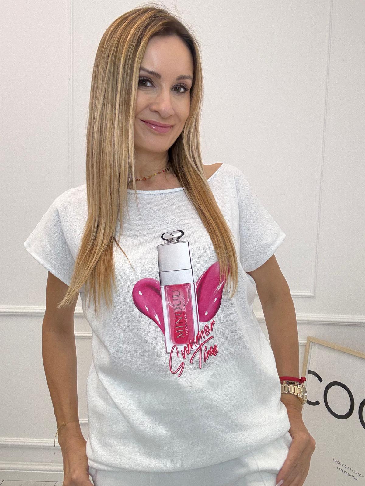 Bluzka Flora Minouu Szminka Biała