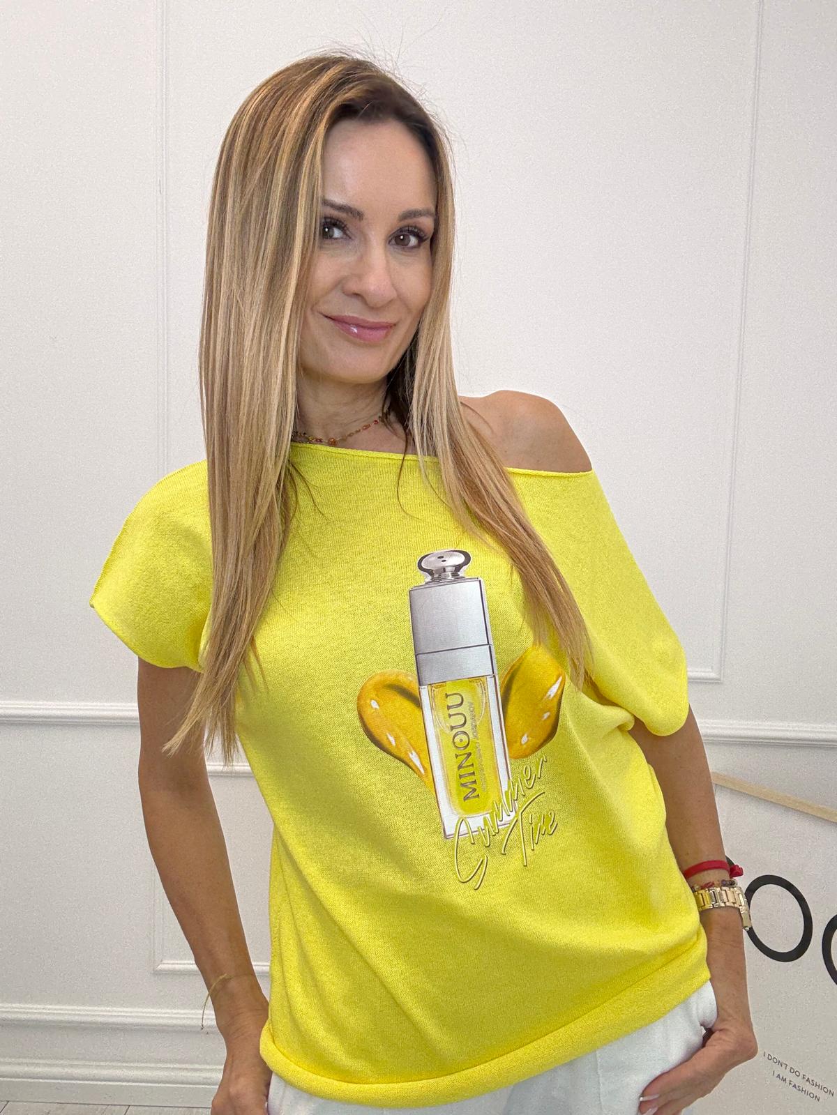 Bluzka Flora Minouu Szminka Żółta 