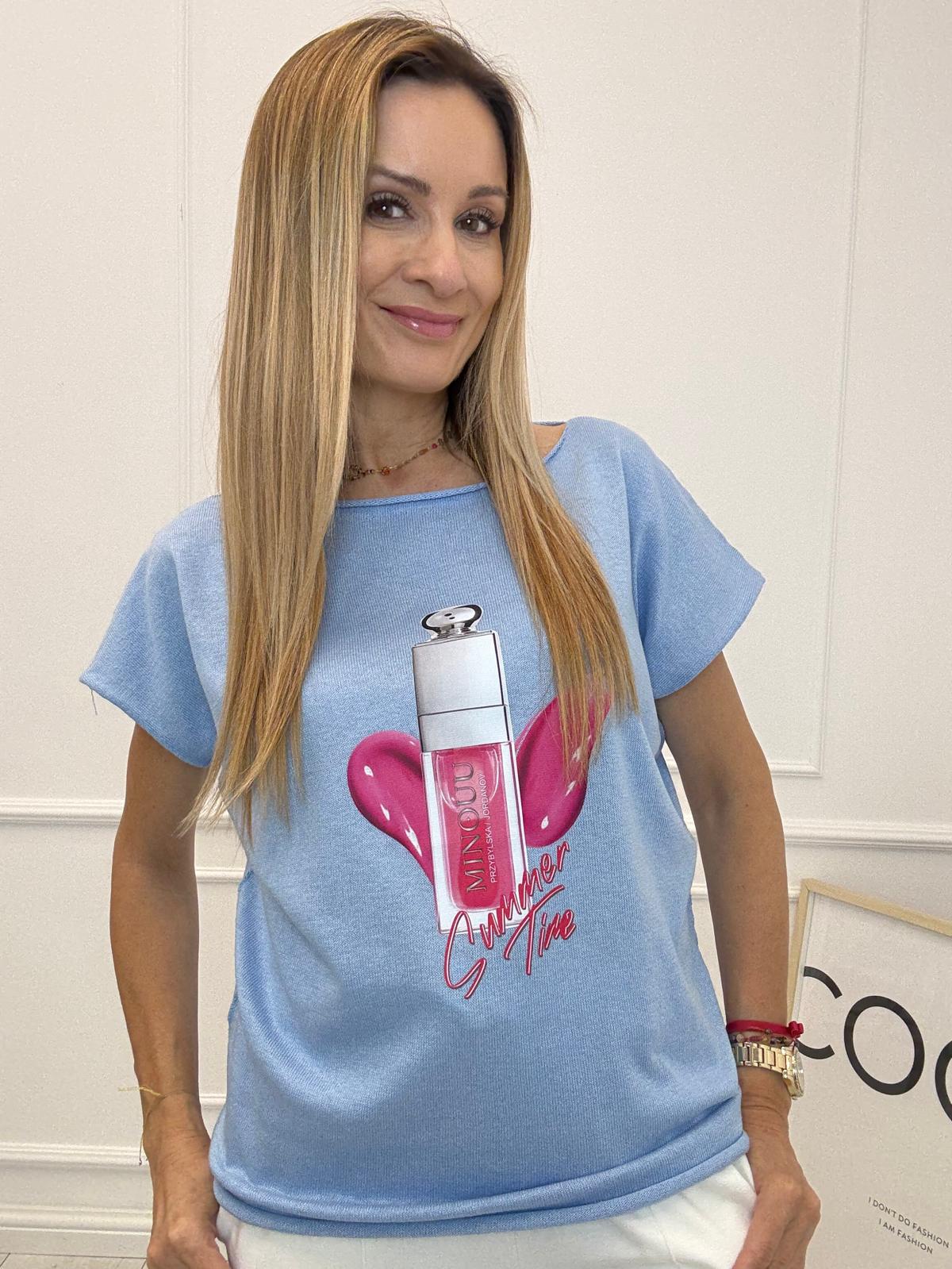Bluzka Flora Minouu Szminka Błękitna 