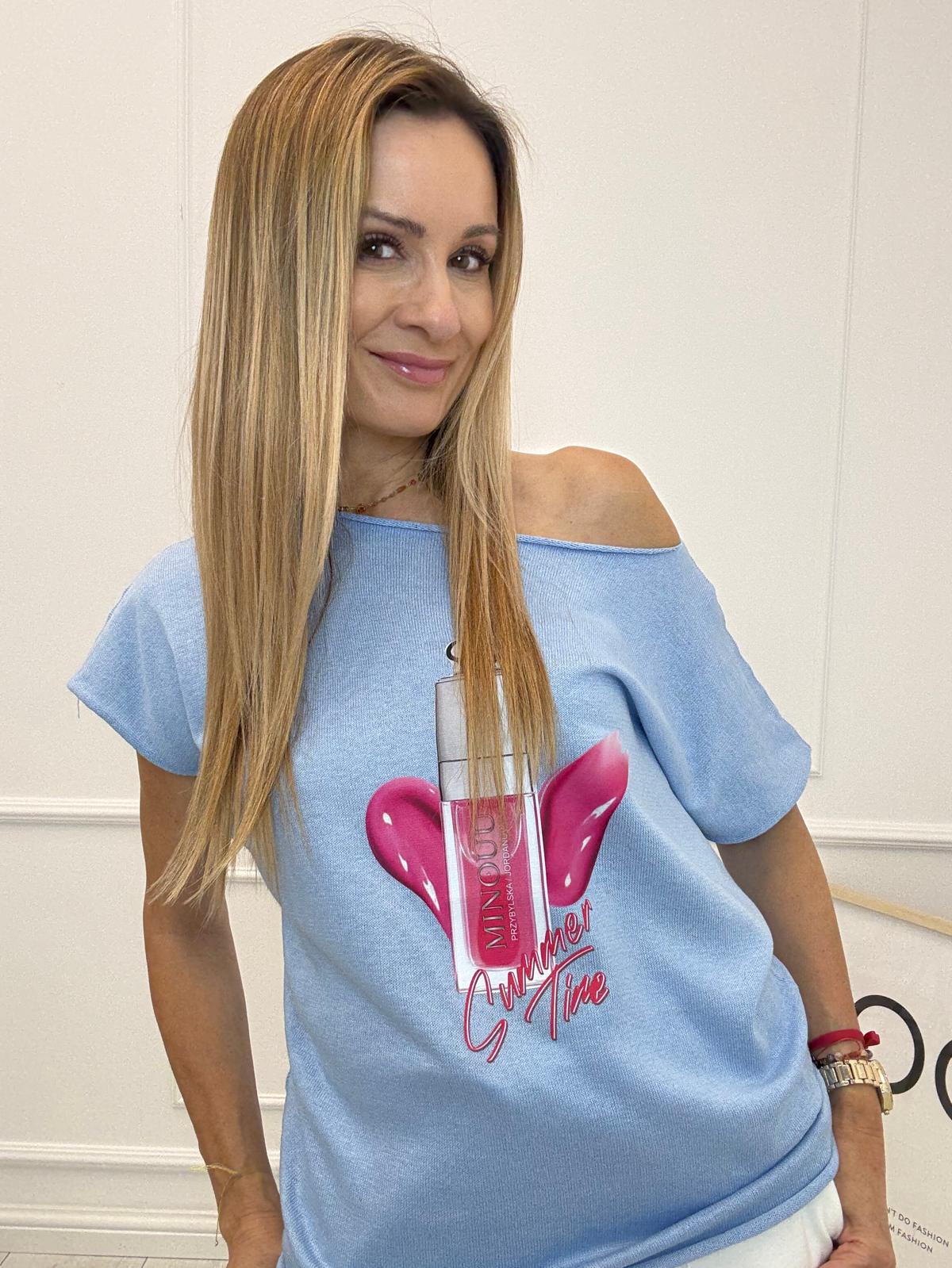 Bluzka Flora Minouu Szminka Błękitna 