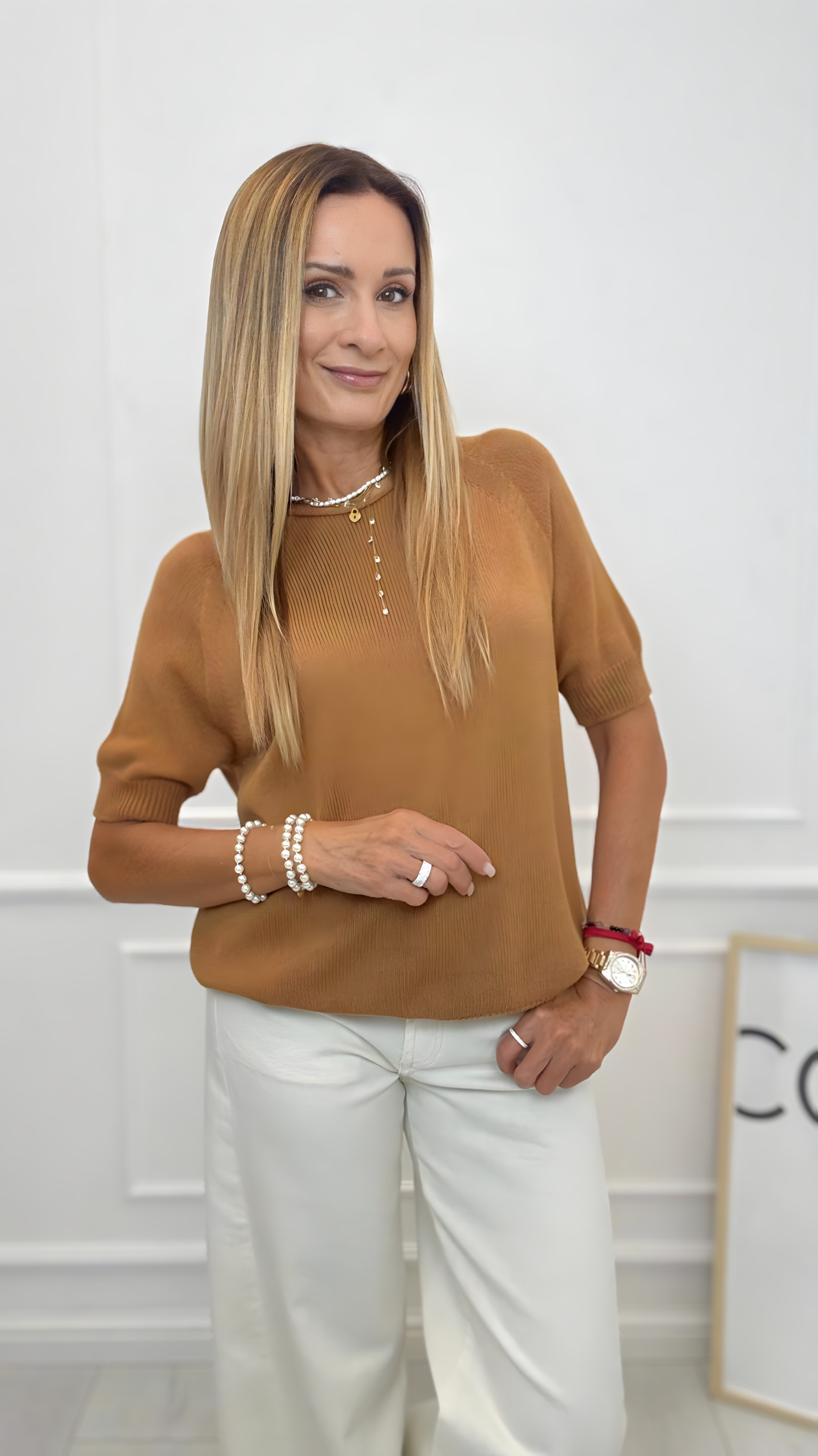  Sweterek Bluzka Camel