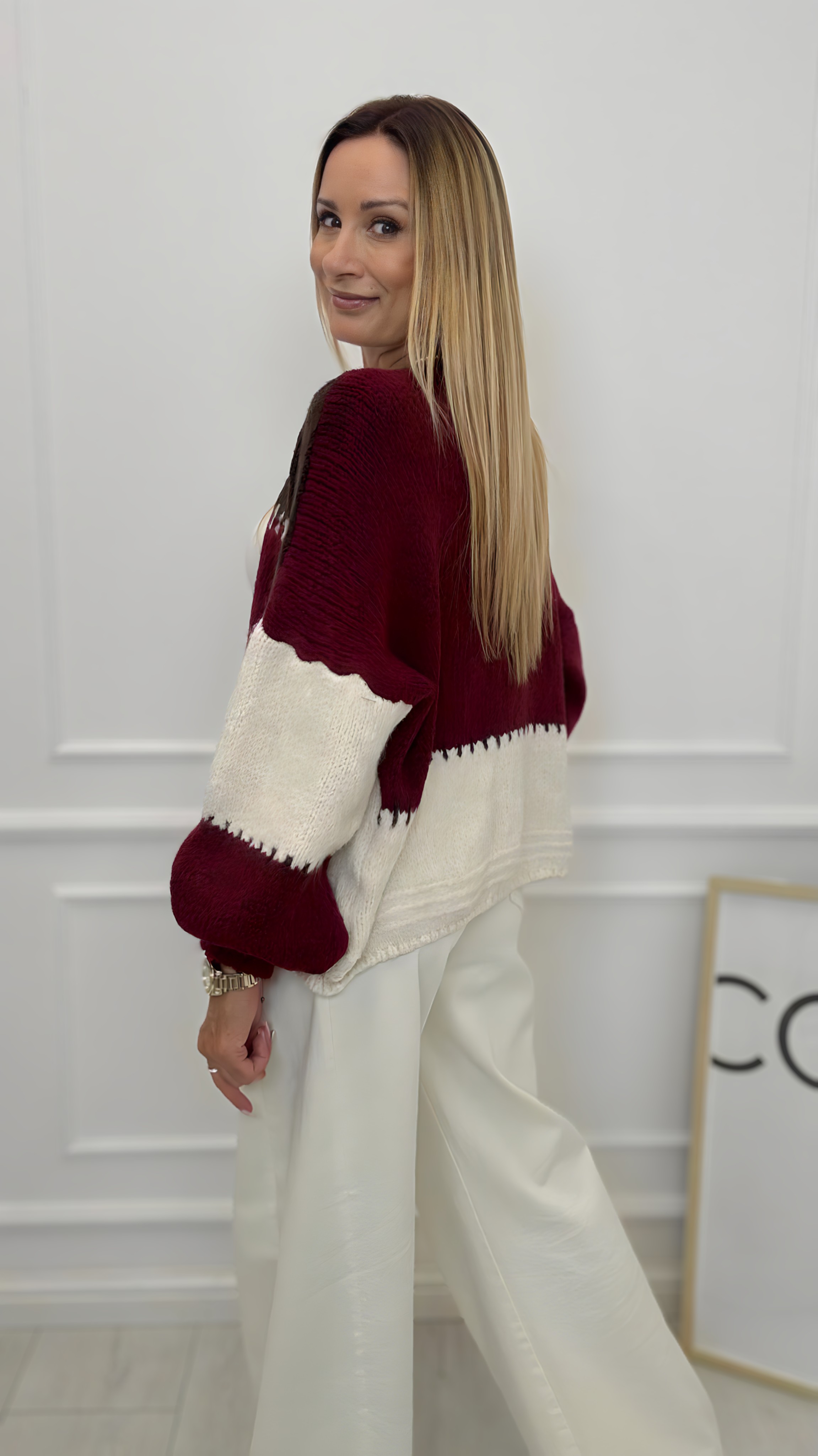 Sweter Kardigan Soft Choco Bordo