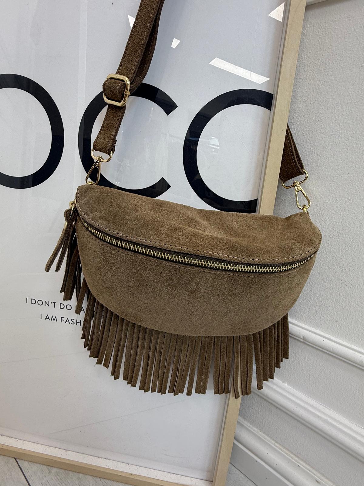 Torebka Skórzana z Frędzlami- Boho Fango