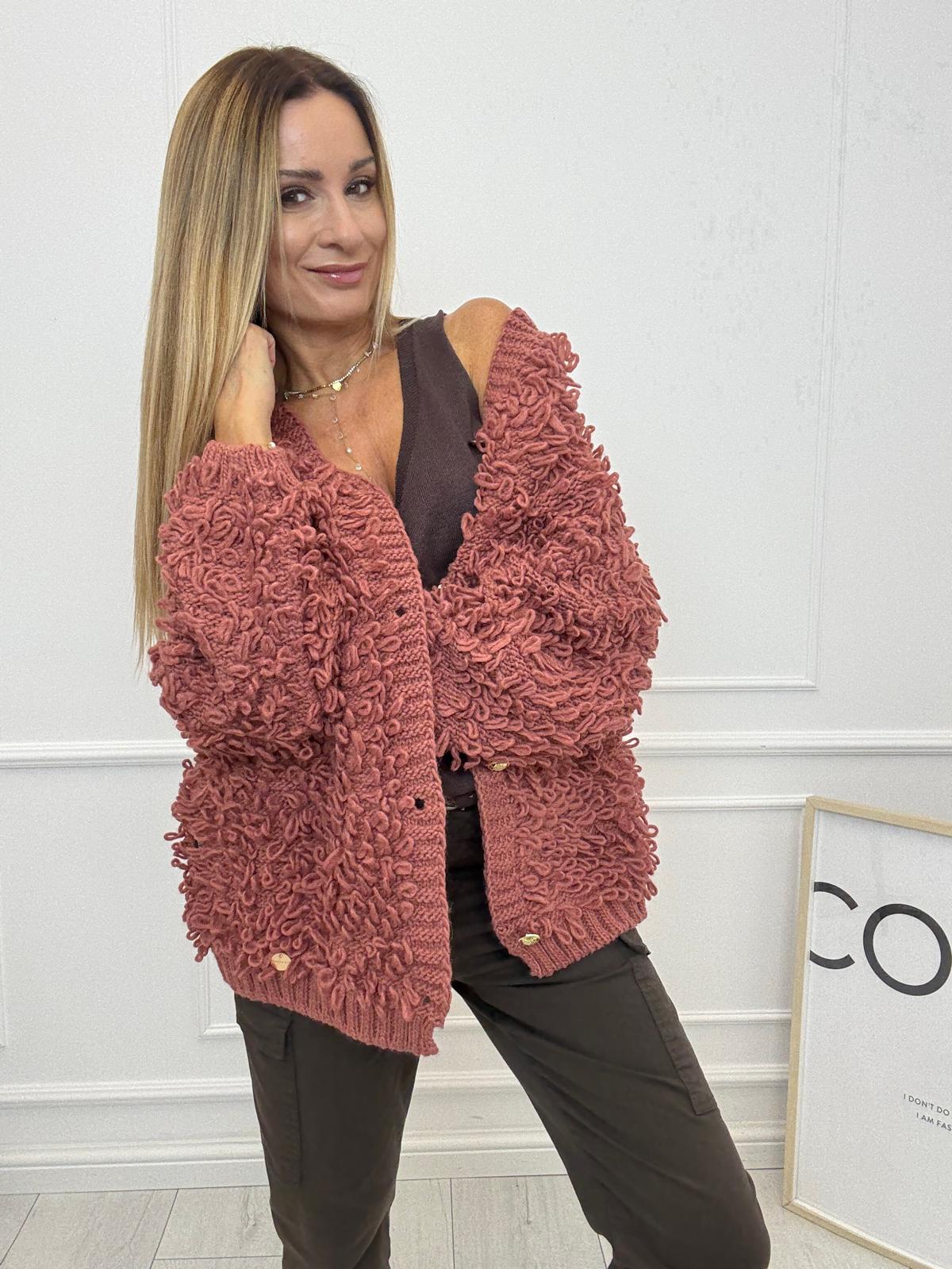 Sweter Kardigan Kaktus Minouu Terakota