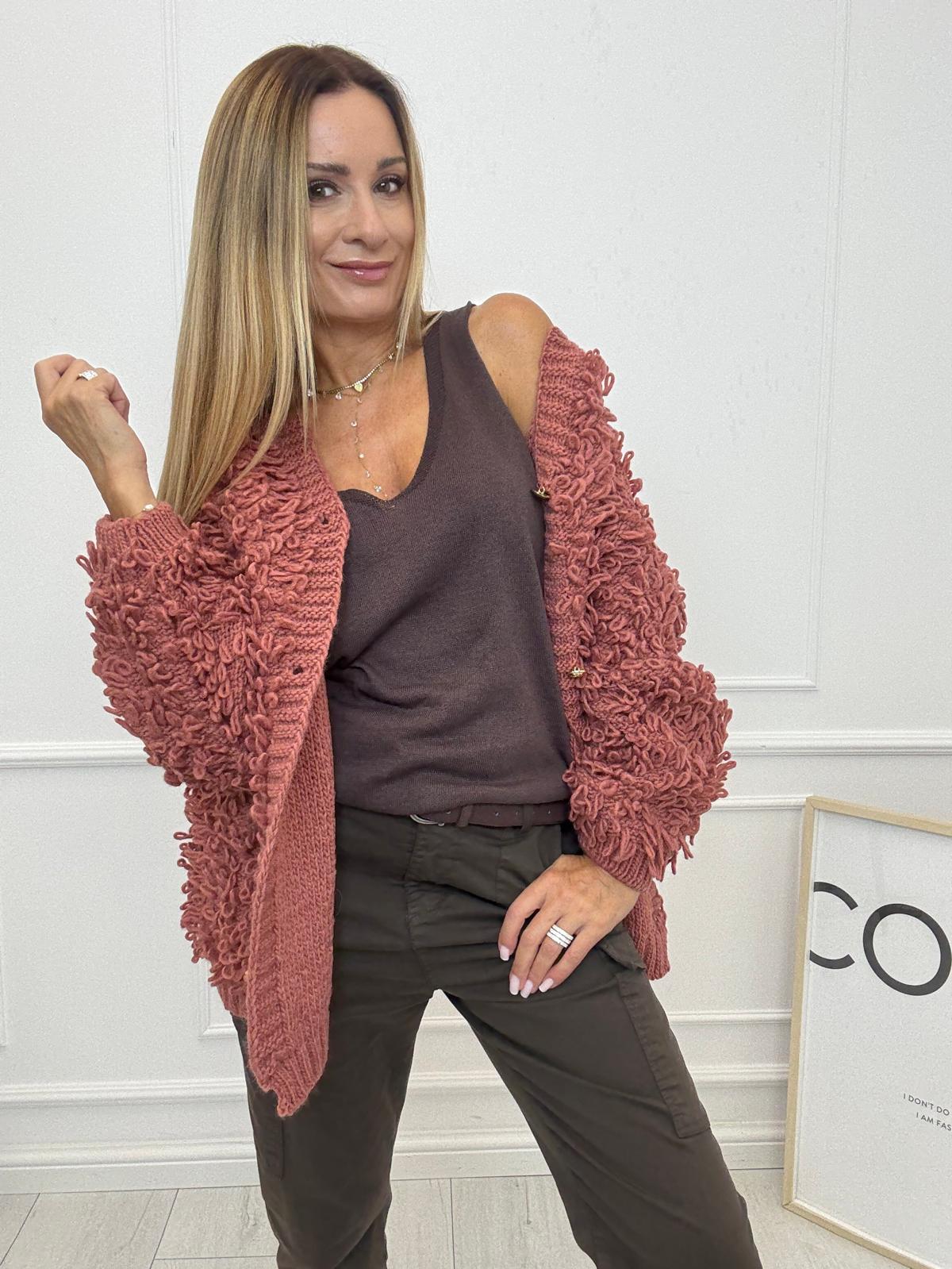 Sweter Kardigan Kaktus Minouu Terakota