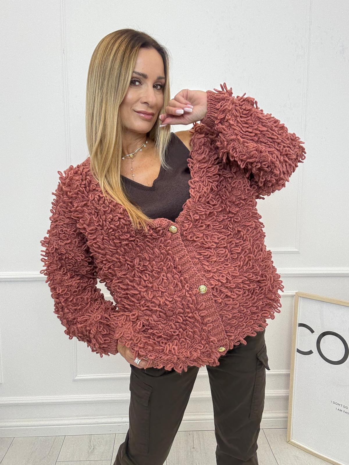 Sweter Kardigan Kaktus Minouu Terakota