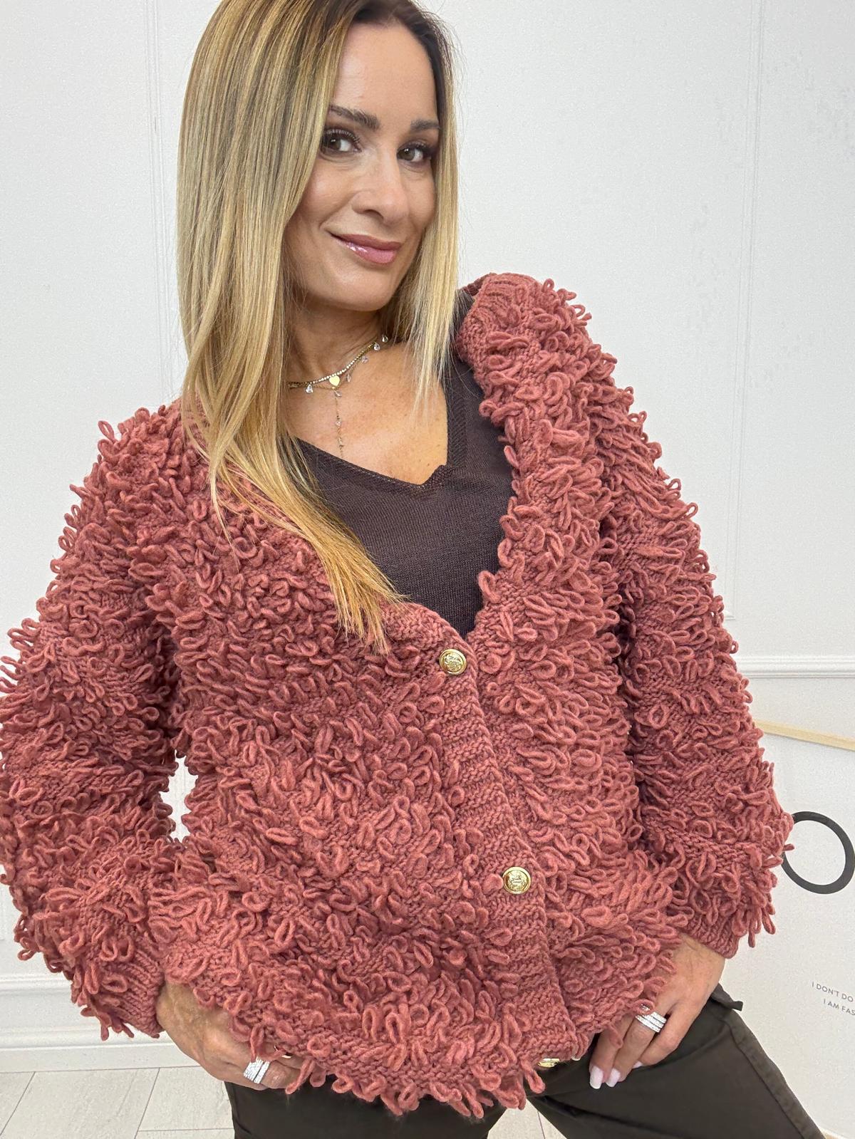 Sweter Kardigan Kaktus Minouu Terakota