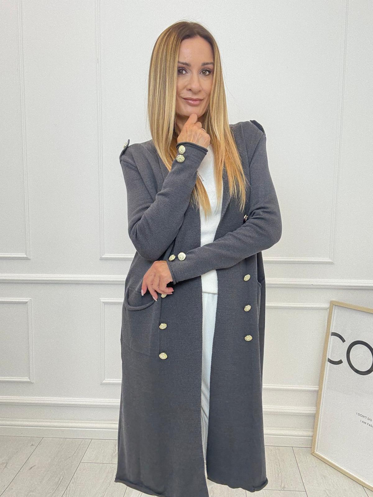 Sweter Cardigan Minouu Generał Grafit