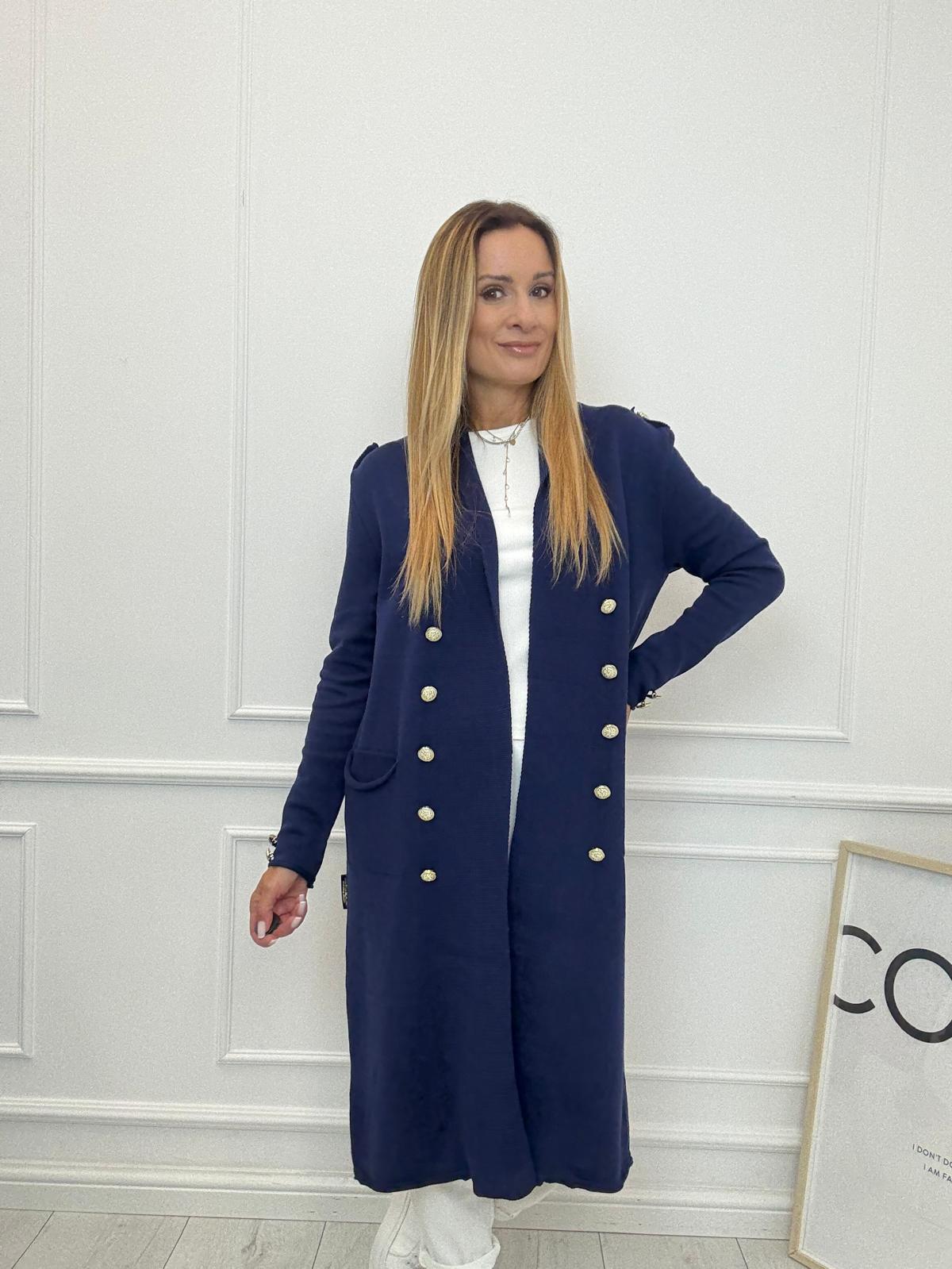 Sweter Cardigan Minouu Generał Granatowy