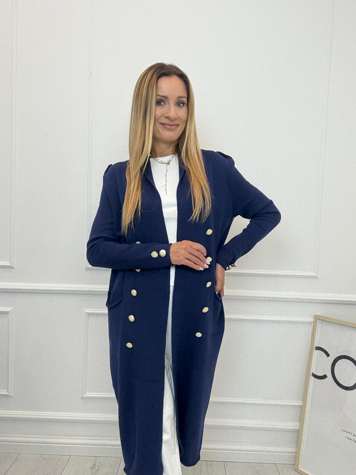 Sweter Cardigan Minouu Generał Granatowy
