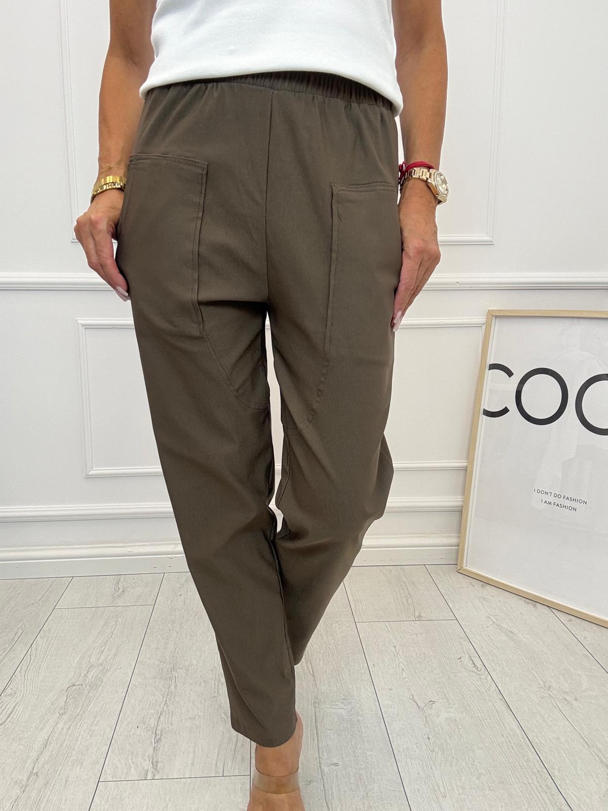 Wiskozowe Spodnie Minouu Khaki