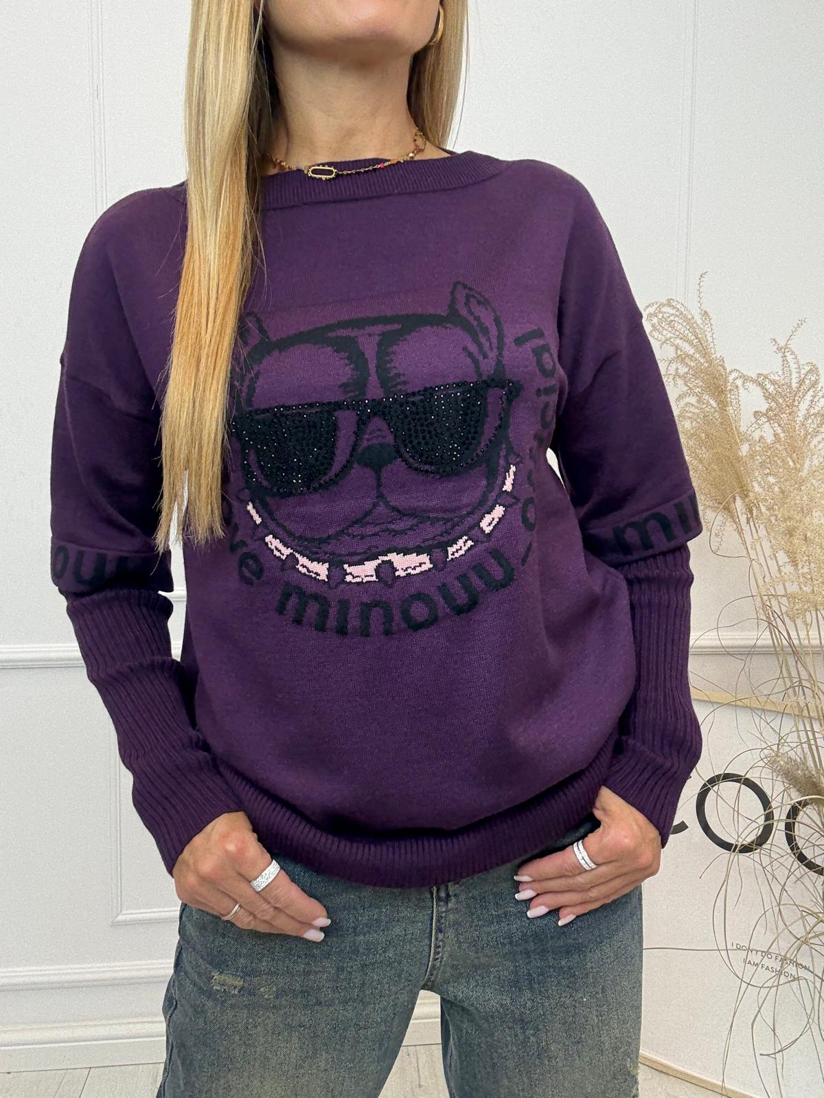 Sweter Bluza Minouu Śliwka
