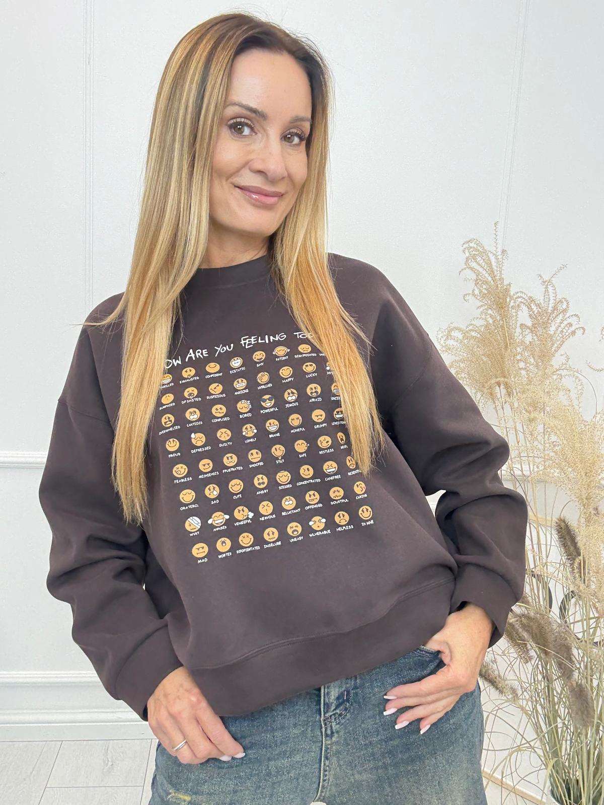 Bluza Emotki Brąz