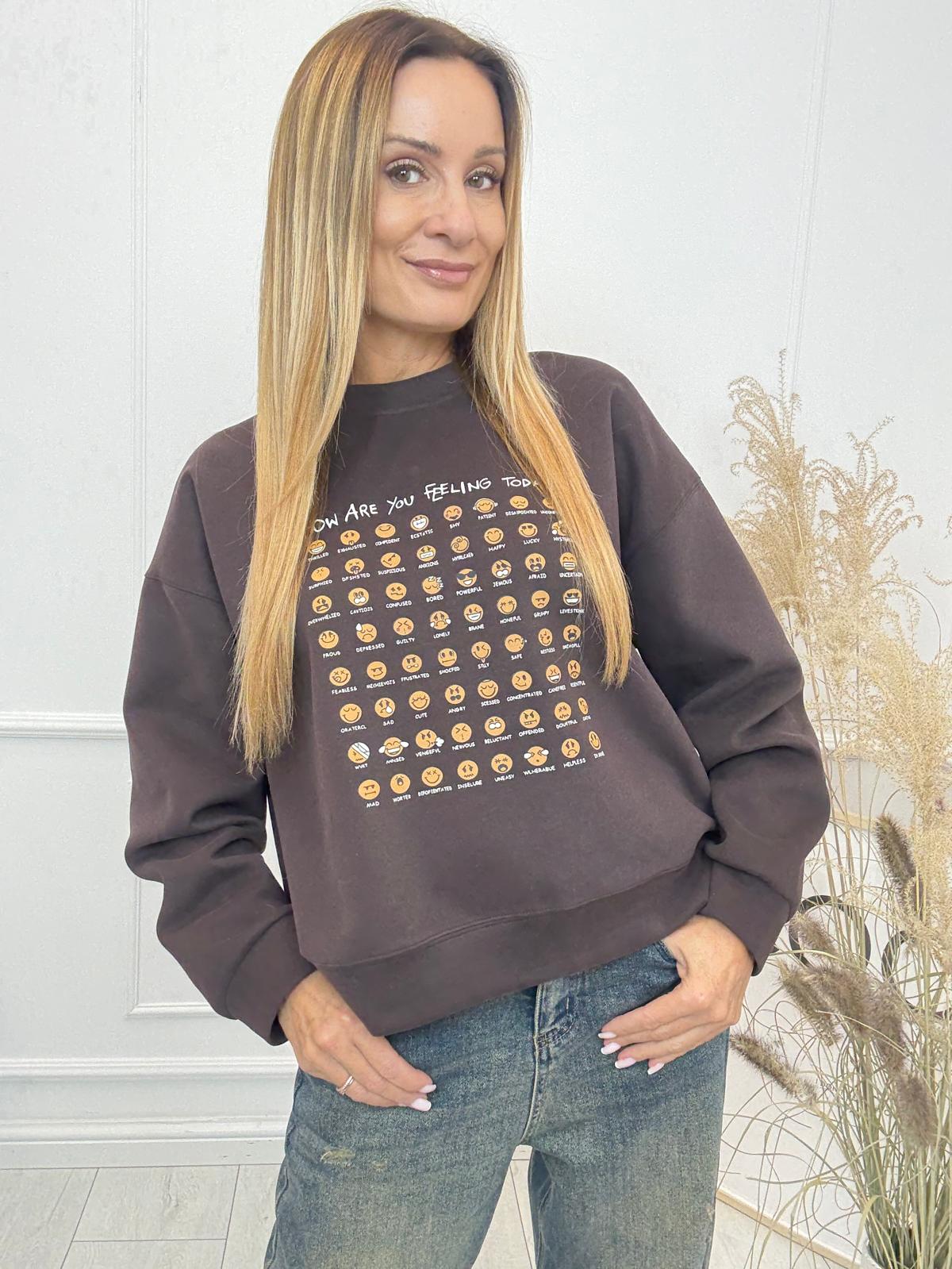 Bluza Emotki Brąz