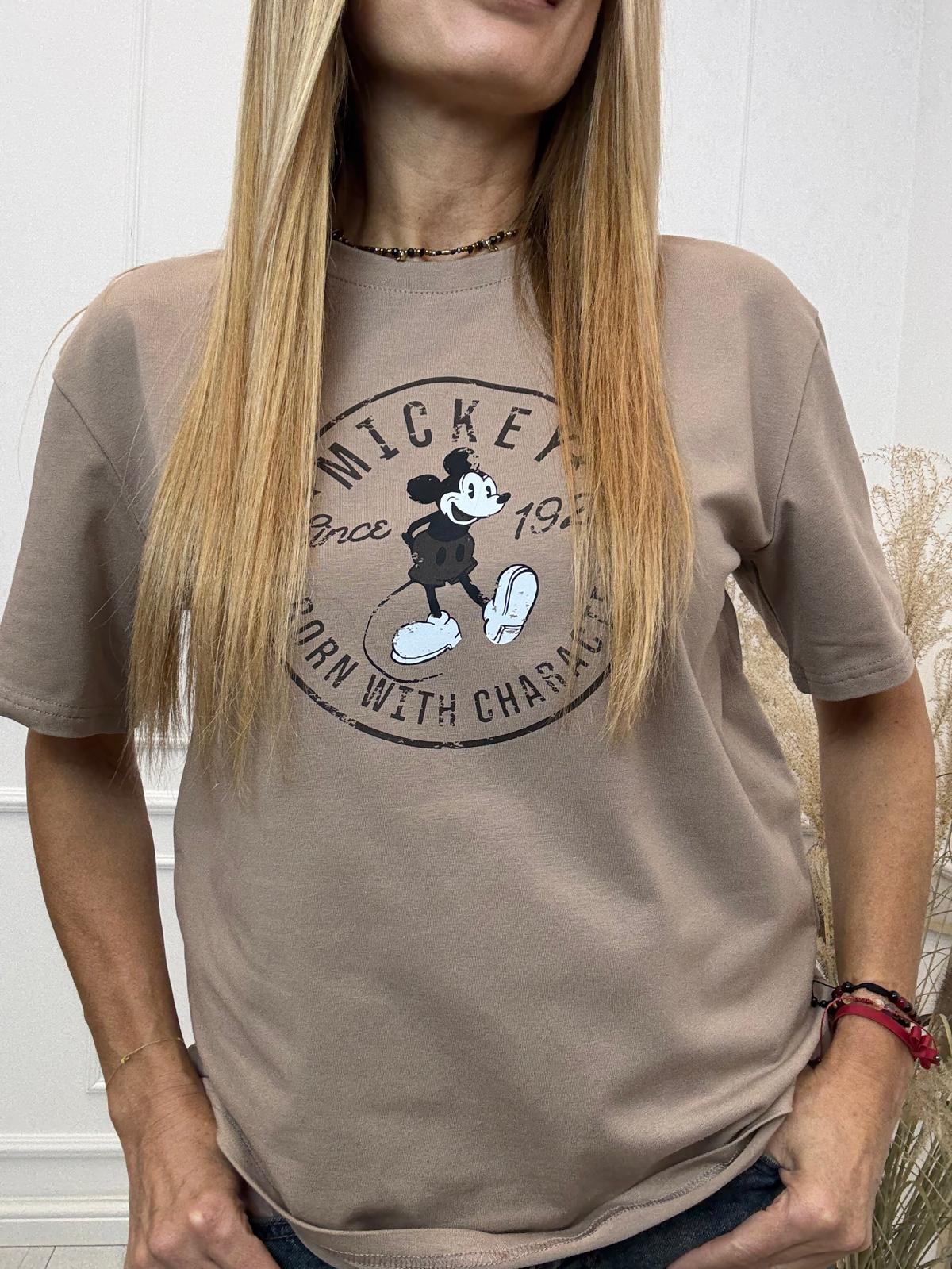 Cappuccino Bluzka T-shirt Nooda Model z Myszką Mickey